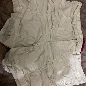 Crinkle white shorts